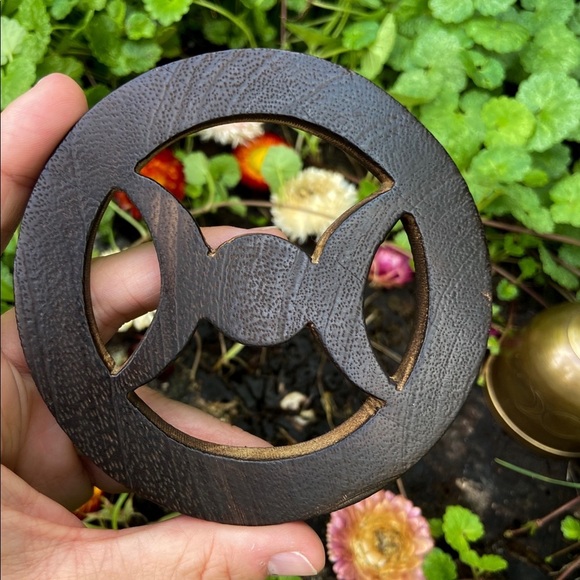 Wood Triple Goddess Altar Tile Witch Witchcraft Spellwork Occult Wiccan Magick - Picture 3 of 4